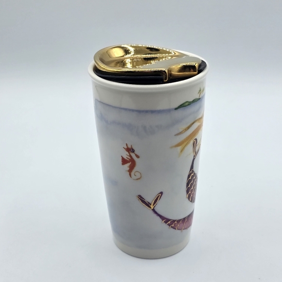 Starbucks 2015 Mermaid Siren Ceramic Tumbler Travel Mug Cup - Picture 3 of 8